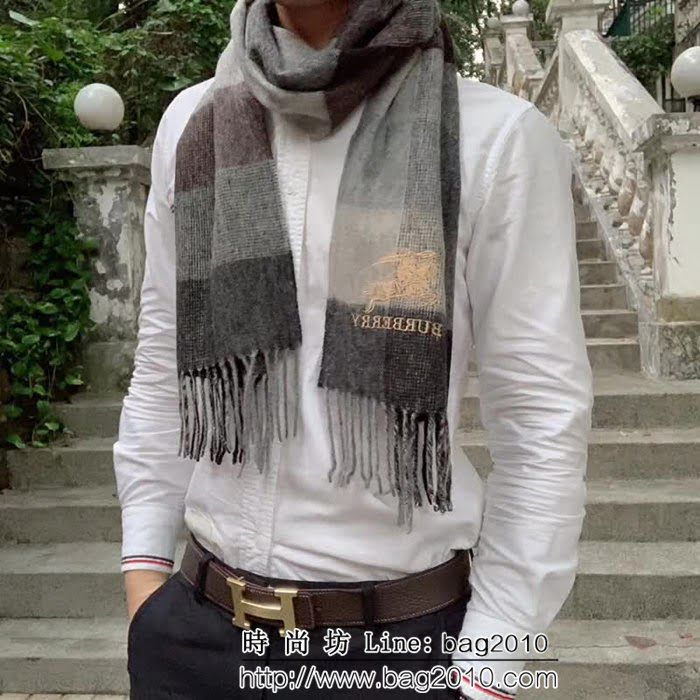 BURBERRY巴寶莉 純正羊毛男士圍巾 LLWJ6418